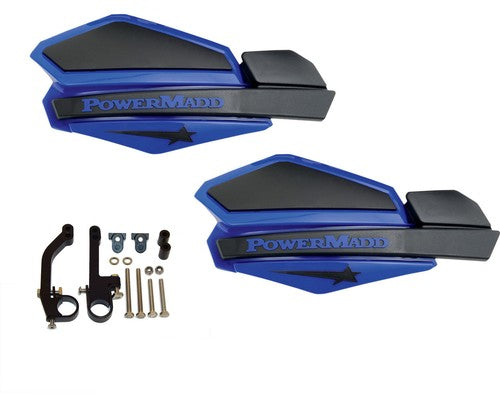 Powermadd Star Series Handguards Guards Blue Black Snowmobile Ski Doo Summit