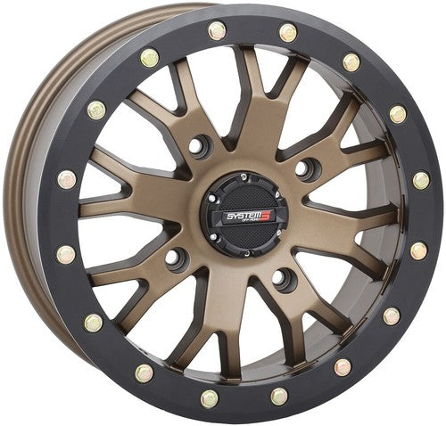 System 3 SB-4 Beadlock 15x7 ATV/UTV Wheel - Bronze (4/137) 4+3 [15S3-3238]