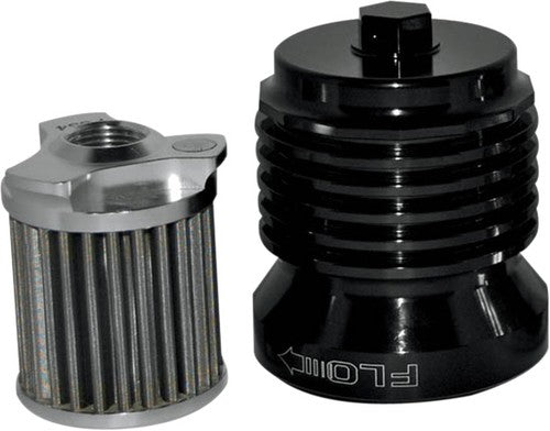 PC Racing - PCS4B - FLO Spin On Stainless Steel Oil Filter, Black