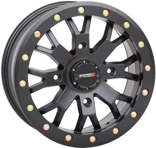System 3 SB-4 Beadlock 14x7 ATV/UTV Wheel - Matte Black (4/156) 4+3 [14S3-3157]