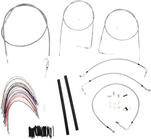 Burly Braided Cable Brake Line Kit 14" Apes for 97-01 Harley Davidson Road King