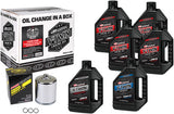 Maxima Twin Cam Oil Change Kit & Chrome Filter for 99-17 Harley Touring Softail