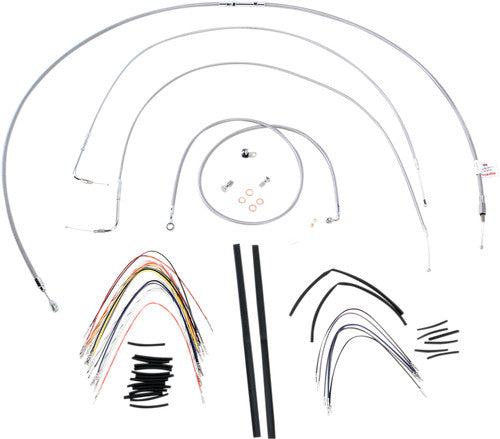Burly 18" Handlebar Stainless Brake Line Cable Kit for 2007-2010 Harley FLST