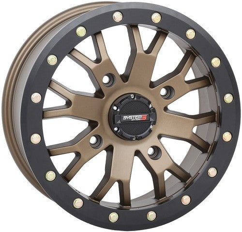 System 3 SB-4 Beadlock 14x7 ATV/UTV Wheel - Bronze (4/156) 4+3 [14S3-3257]