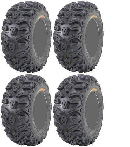 Four 4 Kenda Bearclaw HTR ATV Tires Set 2 Front 27x9-12 & 2 Rear 27x11-12 K587