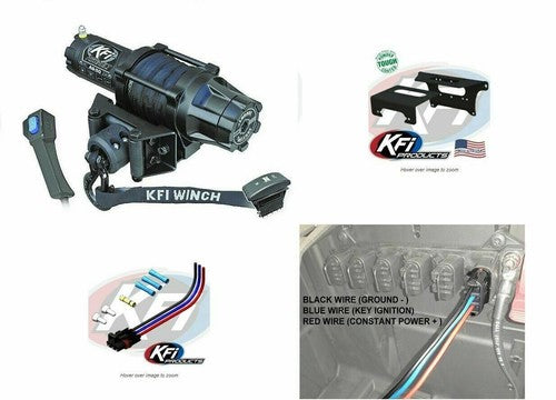 KFI Assault 5000 LB Winch & Mount Kit Polaris Ranger XP 1000 2018-2019 Crew 2019