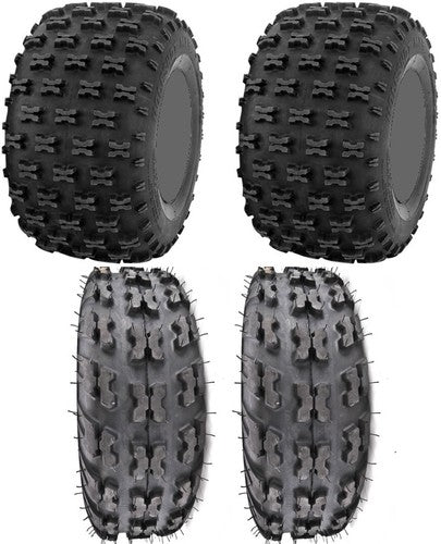 Four 4 ITP Holeshot MXR6 ATV Tires Set 2 Front 20x6-10 & 2 Rear 18x10-9