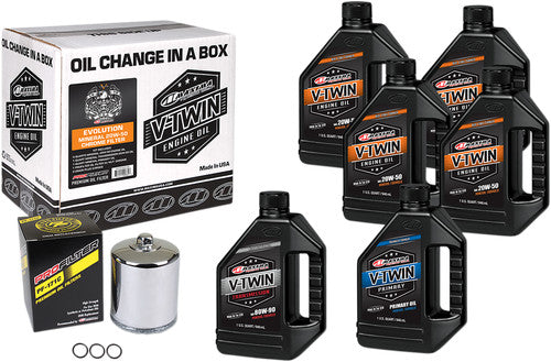 Maxima Full Oil Change Kit Mineral 20w50 Chrome for 84-99 Harley Davidson Evo