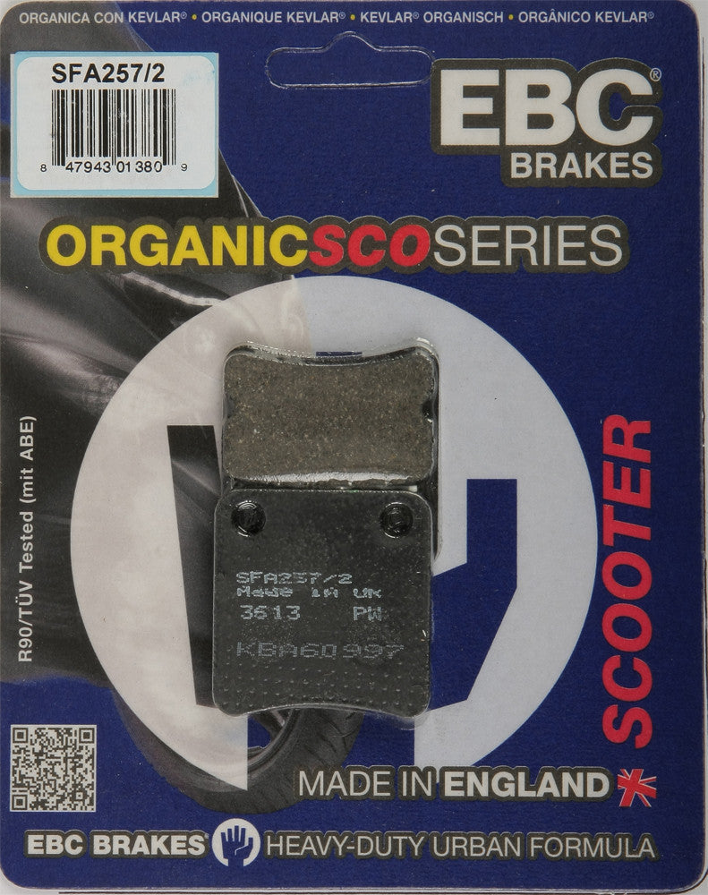 EBC 1 Pair Premium SFA Organic OE Replacement Brake Pads MPN SFA257/2