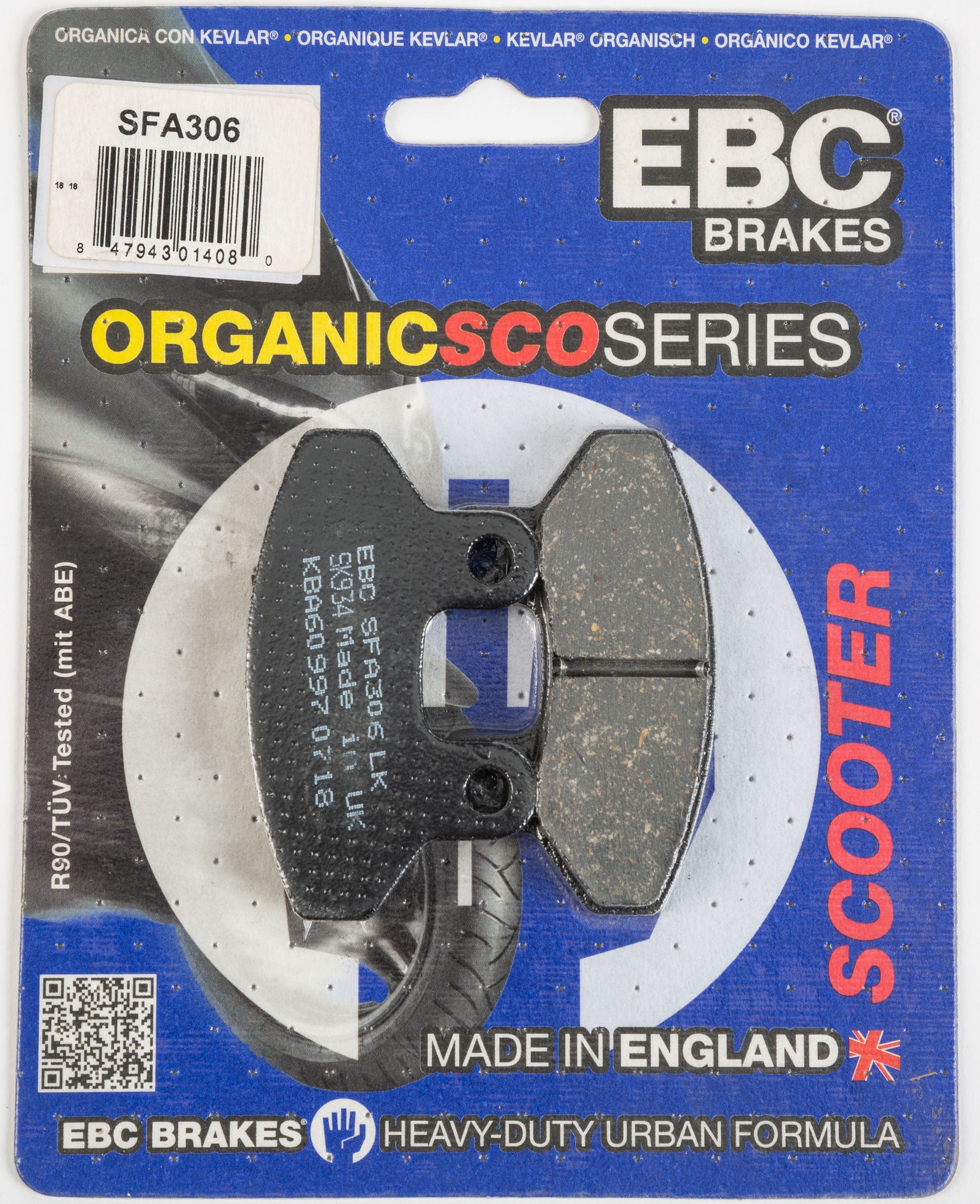 EBC 1 Pair Premium SFA Organic OE Replacement Brake Pads MPN SFA306