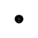 Round Mini speedometer, 2-1/16", MPH, black, blue