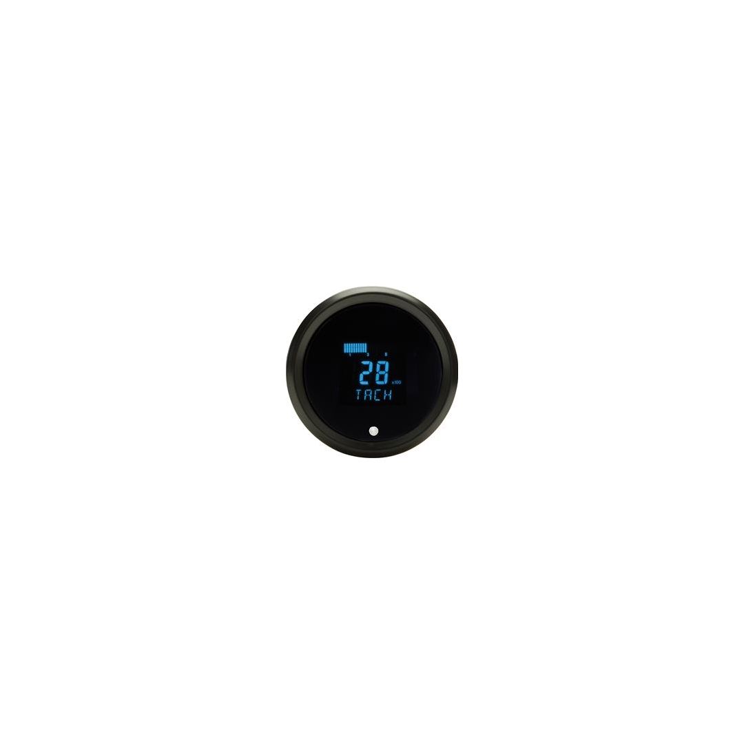 Round Tachometer 3 3/8", black, blue SLX-02-1-K