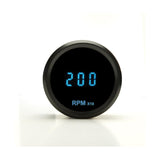 Round Mini tachometer, 2-1/16", black, blue