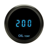 Round Oil temp, 0-400F & 0-200C, 2-1/16", black, blue