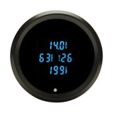 Round Quad Gauge, 3 3/8", black, blue