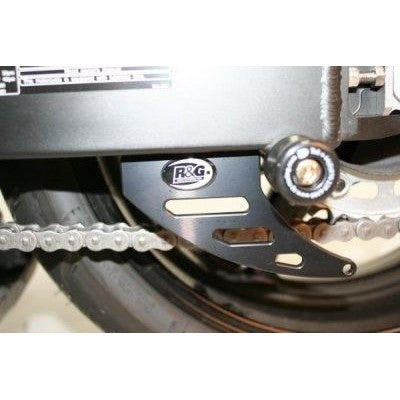 R&G Racing Toe Chain Guards - Aluminium - Black For 2004-2007 Aprilia Pegaso 650 Factory