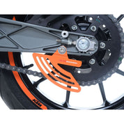 R&G Racing Black Toe Chain Guards For 2021-2023 Husqvarna 125 Svartpilen