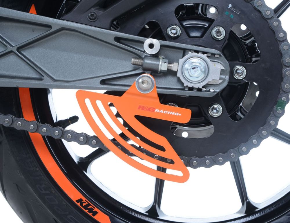 R&G Racing Orange Toe Chain Guards For 2021-2023 Husqvarna 125 Svartpilen