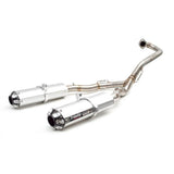 Trinity Racing Stage 5 Dual Full System Exhaust Brushed Muffler For Yamaha Raptor YFM700 2015-2023