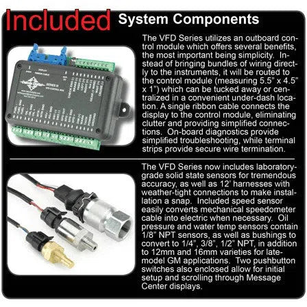 Dakota Digital 1956 Ford F100 Series III Gauge Kit with Teal/Blue Display VFD3-56F-PU-O-Z