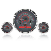 Dakota Digital Universal 3 Round Analog Gauge System Black Blue Kit VHX-1013