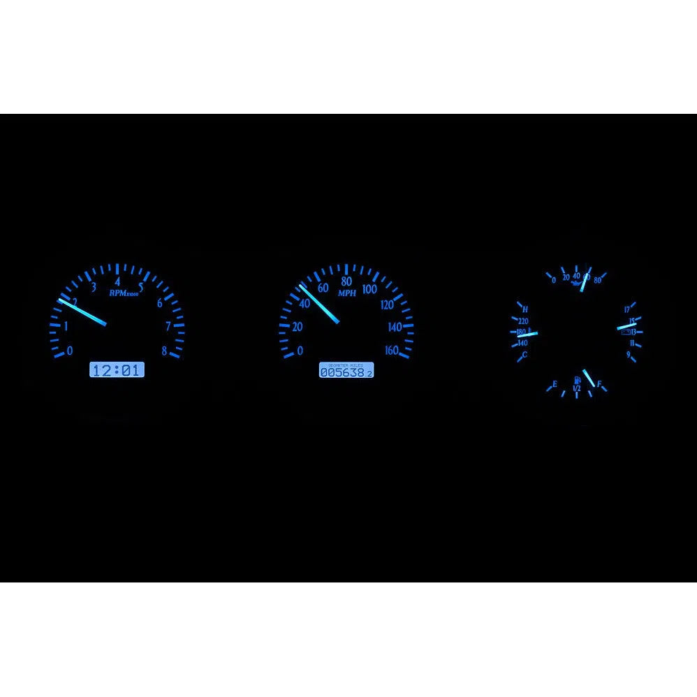 Dakota Digital 1962-1963 Ford Fairlane VHX Black Blue Display Gauge Kit VHX-62F-FAR-K-B