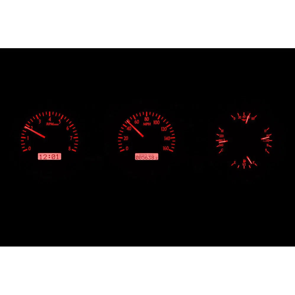 Dakota Digital 1962-1963 Ford Fairlane VHX Black Red Display Gauge Kit VHX-62F-FAR-K-R