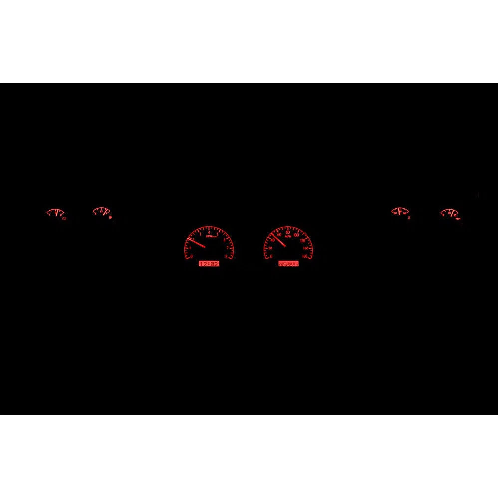 Dakota Digital 1973-1977 Chevrolet Malibu/Monte Carlo/El Camino/GMC Sprint VHX Black Red Display Gauge Kit VHX-73C-CVL-K-R