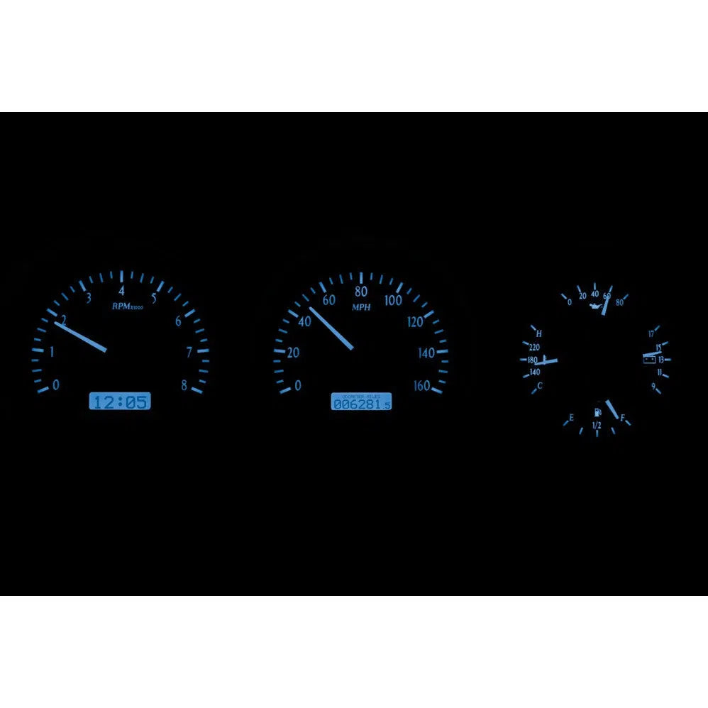 Dakota Digital 1981-1993 Dodge Full-size Truck/Ramchargers VHX Black Blue Display Gauge Kit VHX-81D-PU-K-B