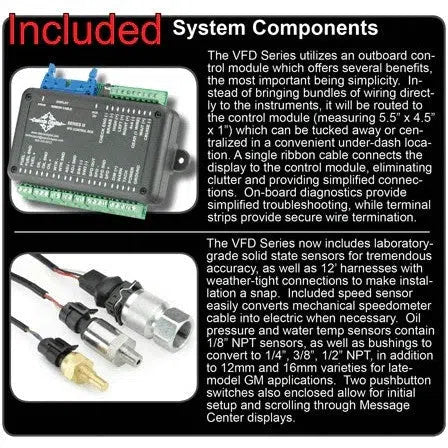 Dakota Digital 1962-1963 Ford Fairlane VHX Black Blue Display Gauge Kit VHX-62F-FAR-K-B