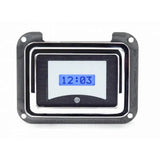 Reloj digital Ford de 1940, esfera de aleación plateada y pantalla azul.