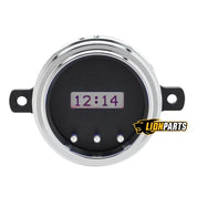 1949-50 Ford Car Digital Clock,Black Alloy Style Face, White Display