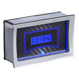 Reloj digital para coche Chevy de 1957, esfera de fibra de carbono y pantalla azul.