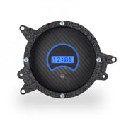 1969-70 Ford Mustang Digital Clock, Carbon Fiber Style Face, Blue Display