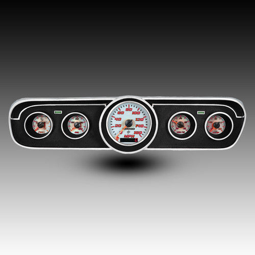 Intellitronix LED Analog Gauge Cluster Set Replacement With White Faceplate For 1965-1966 Ford Mustang