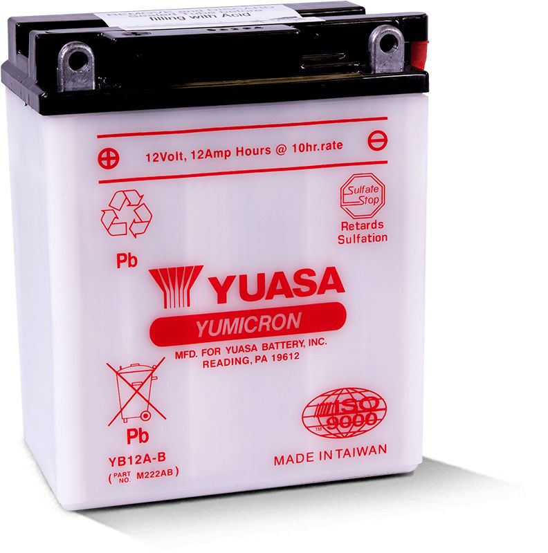 Yuasa Conventional YB12A B 12 Volt Battery YUAM222AB