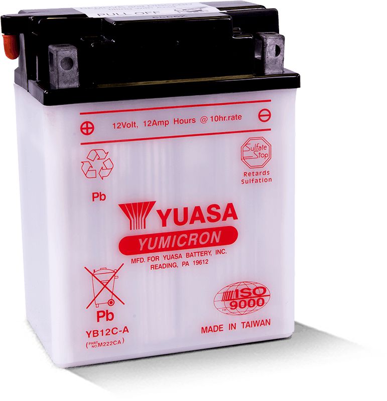 Yuasa Conventional YB12CA 12 Volt Battery YUAM222CA