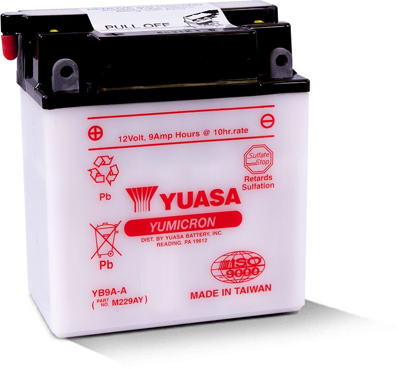 Yuasa Conventional YB9AA 12 Volt Battery YUAM229AY