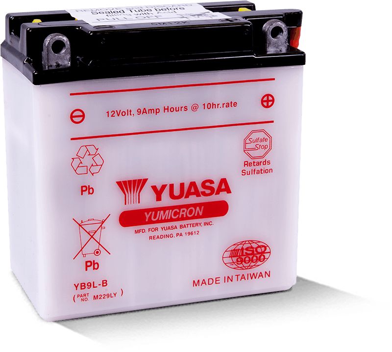 Yuasa Conventional YB9LB 12 Volt Battery YUAM229LY