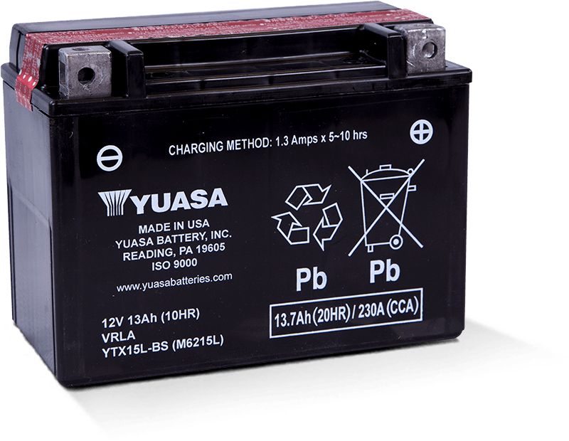 Yuasa Maintenance Free YTX15LBS 12 Volt Battery YUAM6215L