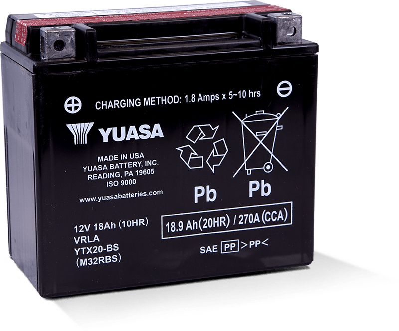 Yuasa Maintenance Free YTX20BS 12 Volt Battery YUAM32RBS