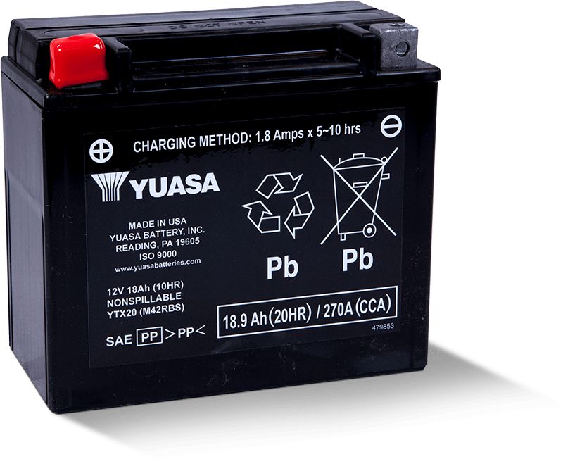 Yuasa Maintenance Free YTX20 12 Volt Battery YUAM42RBS