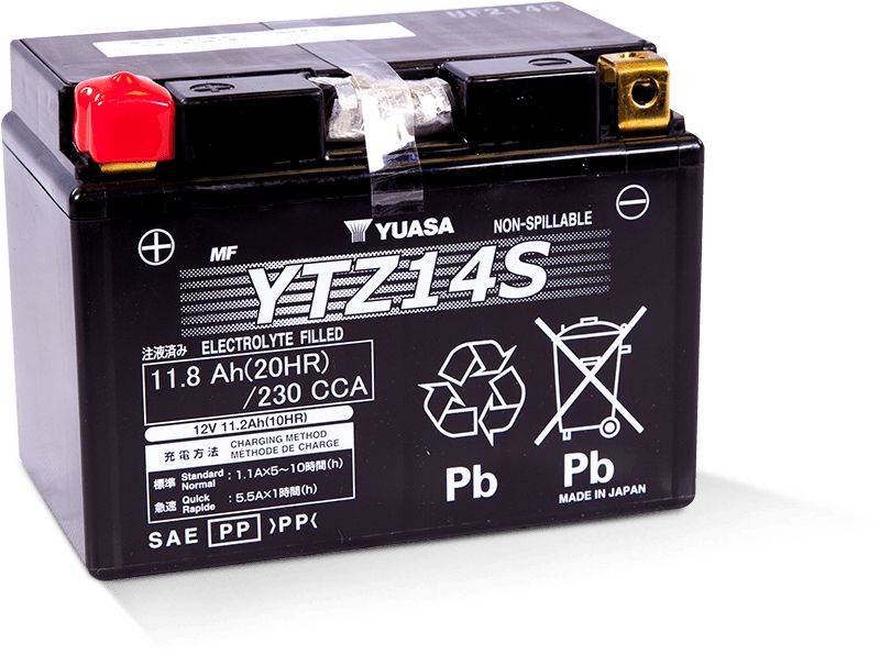 Yuasa Maintenance Free YTZ14S 12 Volt Battery YUAM72Z14