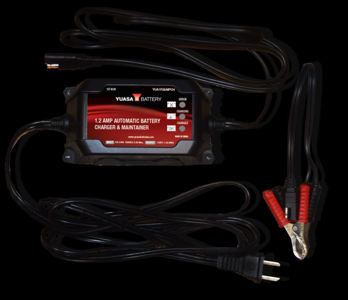 Yuasa Automatic Battery Charger & Maintainer 1.2 Amp YUA1P2AMPCH