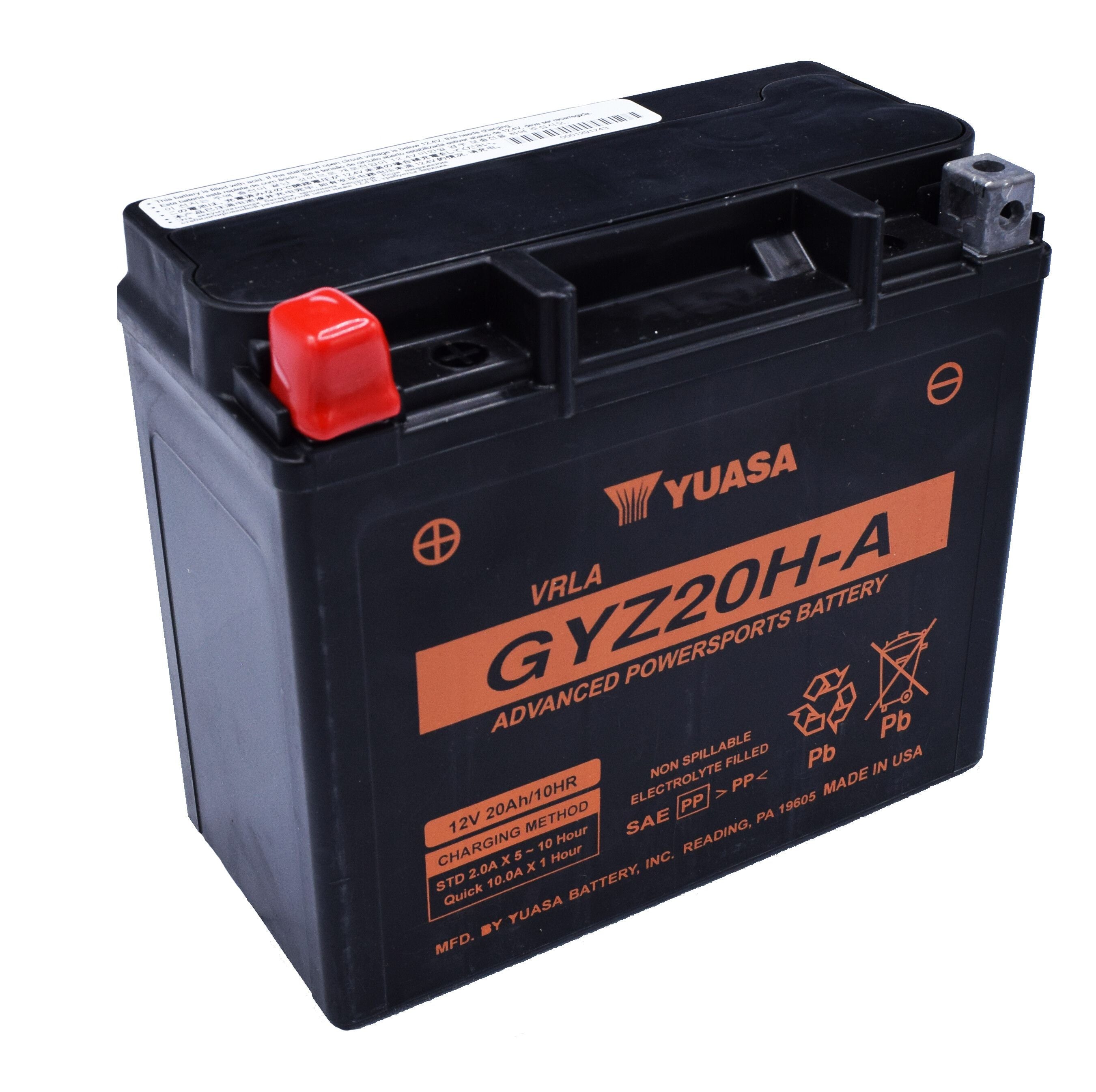 Yuasa Maintenance Free GYZ20HA 12 Volt Battery YUAM720GHA