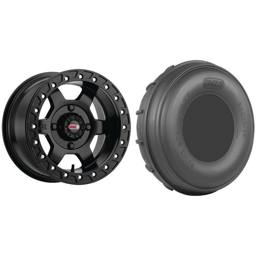 Set of 2 Mounted Wheel and Tire Kit Wheel: 15x10 5+5 4/136 Tire: 32x13-15 4 Ply