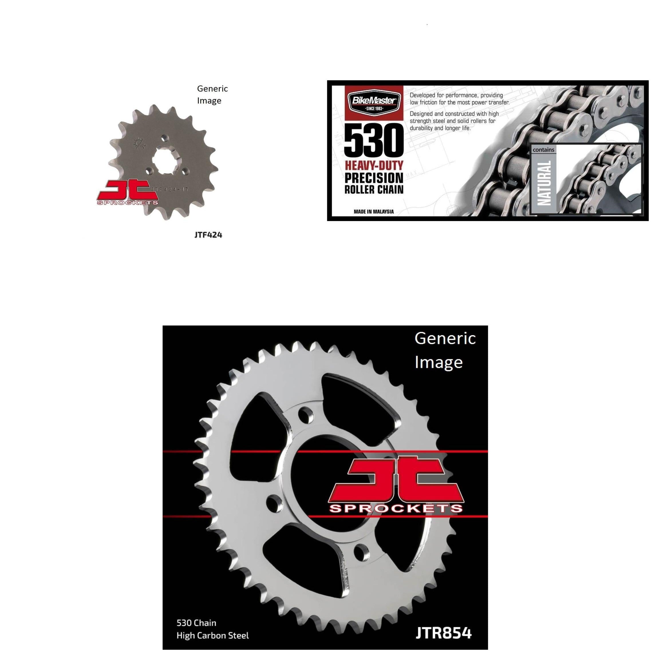 530H Chain Natural,Front & Rear Sprocket Kit YAMAHA XS400 Special II 1980-1981