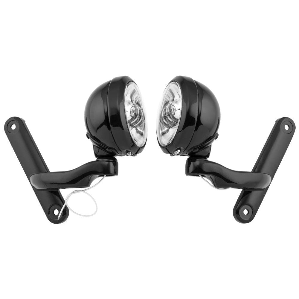 Letric Lighting Passing Lamps With Brackets, Black/Chrome 4.5"