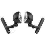 Letric Lighting Passing Lamps With Brackets, Black/Chrome 4.5"