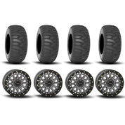 System 3 SB-6 Beadlock Gun Metal Grey 15" Wheels And SS360 Sand/Snow Tires [31x10-15] ,[31x12-15]